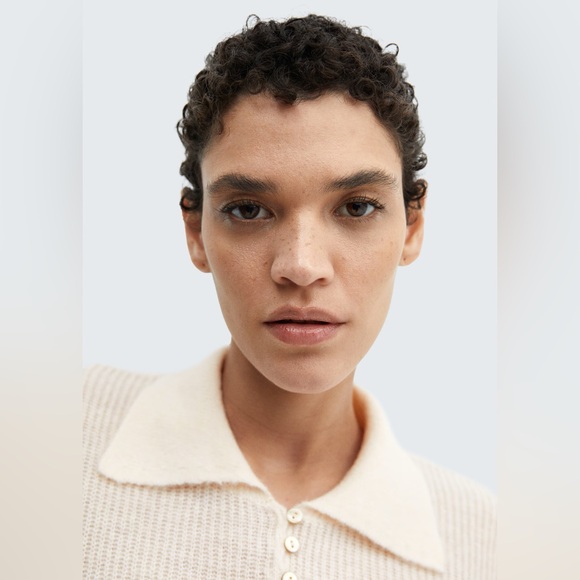 NWT Mango Knitted Polo Neck Sweater in Ecru, XS - Picture 4 of 16